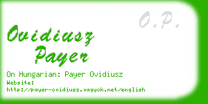 ovidiusz payer business card